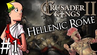 Crusader Kings 2  Hellenic Roman Restoration Live  Part 1  The Kingdom of Italy [upl. by Inad148]