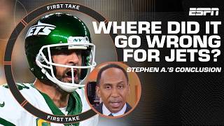 Stephen As CONCLUSION of where it all WENT WRONG for the Jets this season 👀  First Take [upl. by Nnayllas]