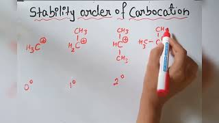 Stability order of carbocation carbanion carbradical GOC ncert [upl. by Marin]