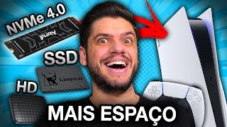 TUTORIAL de INSTALAÇÃO de SSD NVMe 40 PS5 qual a melhor opção NVME SSD ou HD externo [upl. by Susann]