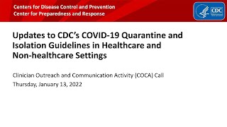 Updated CDC COVID19 Quarantine and Isolation Guidelines in Healthcare and Nonhealthcare Settings [upl. by Rimola262]