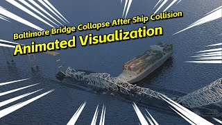 Baltimore Bridge Collapse After Ship Collision Animated Visualization [upl. by Inoek]