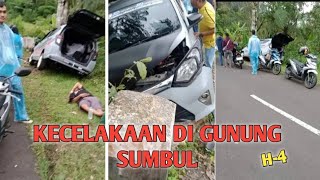 MOBIL TRAVEL CIKADU MENABRAK TEMBOK PEMBATAS JALAN DI GUNUNG SUMBUL [upl. by Elvera]