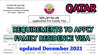 visaqatarfamilyvisaqatar REQUIREMENTS FOR QATAR FAMILY RESIDENCE VISA l QATAR FAMILY VISA 2021 dec [upl. by Draneb]