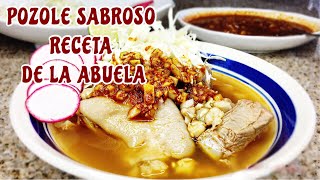 COMO HACER POZOLE ROJO DE PUERCO RECETA DE LA ABUELA [upl. by Akimahs]