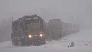 I Was Filming A Train In The Snow And This Happened CSX and CP Trains In A Buffalo Blizzard DPU Too [upl. by Chase909]