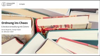 DS Digital Ordnung ins Chaos – Literaturverwaltung mit Zotero [upl. by Lareine685]