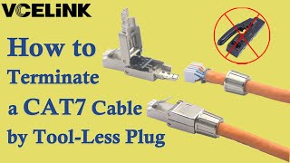 RJ45 Cat7 Field Termination Plugs Tool less Step by Step Easy Assembly Guide  VCELINK [upl. by Selegna]