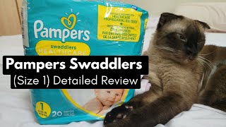 Pampers Swaddlers Size 1 Detailed Review [upl. by Parke558]