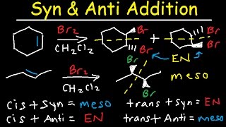 Syn and Anti Addition  Enantiomers Meso Compounds Constitutional Isomers amp Diastereomers [upl. by Errised868]