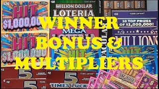 BIG WINNER BONUS AND MULTIPLIERS🙏🍀🍀NEW GAMES  TX LOTTERY SCRATCH OFFS TICKETS [upl. by Niuq543]