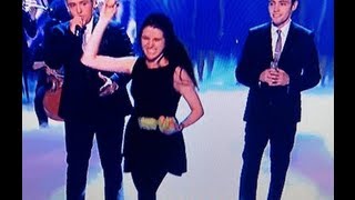 Woman runs on stage throwing eggs at Simon Cowell [upl. by Honoria]