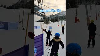 How to use the drag lift skiing kids parenting [upl. by Beuthel]