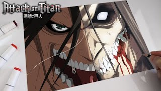 Drawing EREN Titan  MAPPA vs WIT Studio [upl. by Lehsreh499]