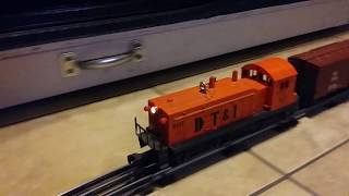 Lionel MPC switcher DTampI pulling freight train [upl. by Adnohser284]