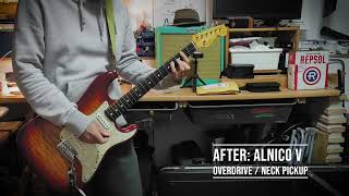 Strat beforeafter upgrade to Vanson Classic Pro Alnico V pickups [upl. by Eimmelc]