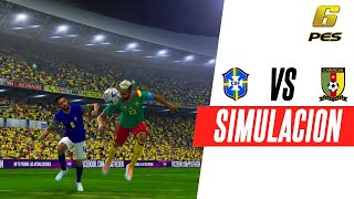 BRASIL VS CAMERUN  PES 6 SIMULACION [upl. by Ardnad]