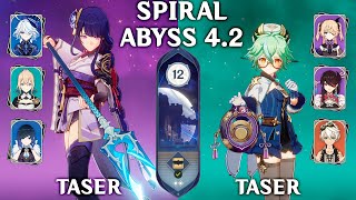 Spiral Abyss 42 Floor 12 9 Stars C0 Raiden Taser and C6 Sucrose Taser Genshin Impact 42 [upl. by Hoseia651]