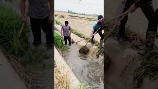 Irrigation cement ditch dredging process [upl. by Aikim868]