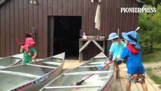 Toddler workforce cleans canoes at Kawishiwi Lodge [upl. by Zachar829]