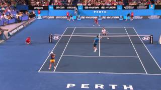 Crazy Match Point Save  Australia v Serbia Hyundai Hopman Cup 2013 [upl. by Okir]