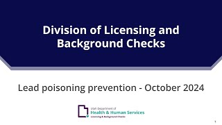 Lead poisoning prevention  October 2024 [upl. by Wang]