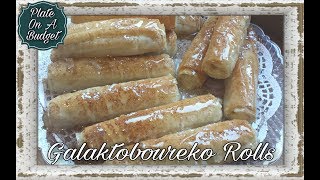 GALAKTOBOUREKO ROLLS  PLATE ON A BUDGET CREATION CANNOLI STYLE [upl. by Yrral]