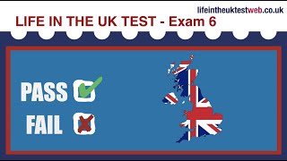 🇬🇧 Life in the UK Exam 6  British Citizenship practice tests 🇬🇧 [upl. by Gillespie]