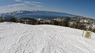 Heavenly Ski Resort Top of Sky Express to California Lodge sped up on Roundabout Cat Track [upl. by Neeroc]