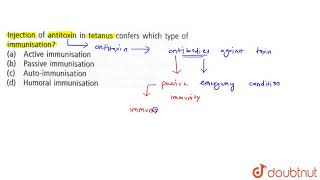 Injection of antitoxin in tetanus confers which type of immunisation [upl. by Vinnie]