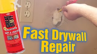 Spray Foam Drywall Patch How To Fix Lots of Holes Fast [upl. by Anelliw]