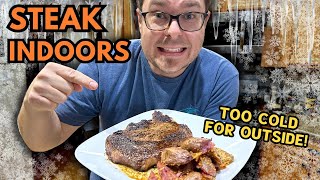 Steaks in a Cast Iron Skillet  Easy Parmesan Potatoes [upl. by Esilec]