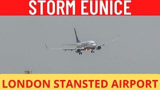 STORM EUNICE at London Stansted Airport [upl. by Innig]