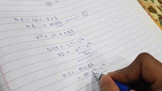 Derivation of kinetic energy learn physics with fun [upl. by Yenahpets621]