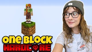 Minecraft Skyblock One Block but its HARDCORE [upl. by Iblehs679]