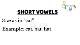 Short Vowels  Phonetics  Pronunciation  VIND English  Basic English  IELTS  Business English [upl. by Atsirt]