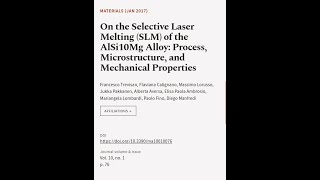 On the Selective Laser Melting SLM of the AlSi10Mg Alloy Process Microstructure   RTCLTV [upl. by Ramburt]