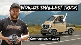 Testing a 100 SUPERCHARGER from TEMU on the WORLDS SMALLEST TRUCK [upl. by Call]