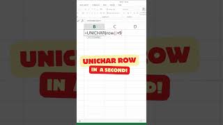 Unichar Row in Excel 😲🔥 do it in 1 Sec 😱 excel msexcel shorts [upl. by Delorenzo]