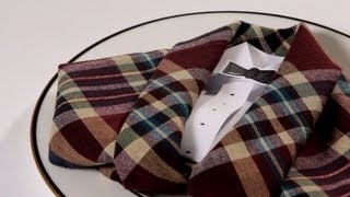 How to Fold a Napkin into a Tuxedo  Napkin Folding [upl. by Aiuqram]