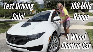 Test Driving the Solo Electra Meccanica One man 3 Wheel Electric Car [upl. by Garek]