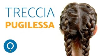 Tutorial treccia attaccata alla testa alla pugilessa [upl. by Ybor]