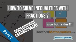 How to Solve Inequalities with Fractions on Both Sides  Method and Worked Example [upl. by Bloch81]