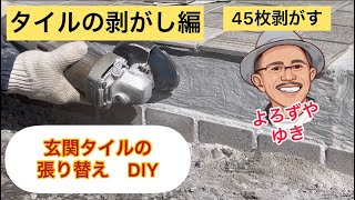 玄関タイルの張り替えDIY タイルを張替えで剥がし編 よろずや ゆき [upl. by Kilk]