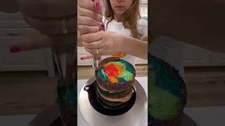 Part 2 Tie Dye Cake decoration cakedecorating cake yummy tiedye [upl. by Lebana]