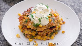 Corn Chaat Fritters  No Onion Garlic Recipe [upl. by Ayotahs]