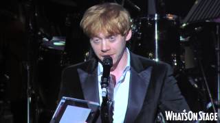 Rupert Grint accepts the WhatsOnStage Award for Best London Newcomer [upl. by Ahseram]