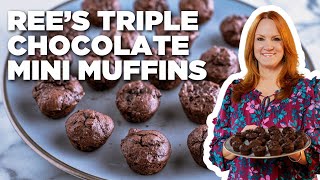 Ree Drummonds Triple Chocolate Mini Muffins  The Pioneer Woman  Food Network [upl. by Rot]