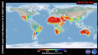 CYGNSS Level 3 Soil Moisture from UCARCU Version 10 March 2017 and August 2020 [upl. by Nnayllas]