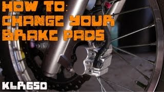 How To Brake Pad Change KLR650 [upl. by Jeconiah]